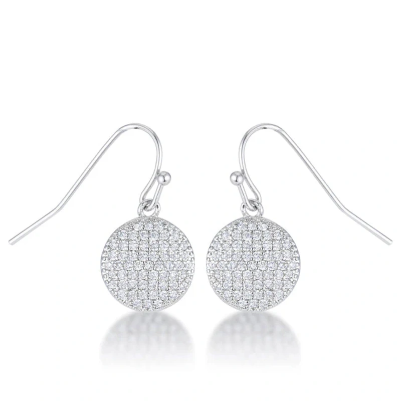 .6 Ct Elegant CZ Disk Earrings