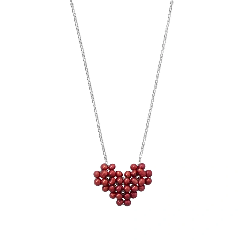 “Follow Your Heart!” Cultured Freshwater Pearl Heart Necklace