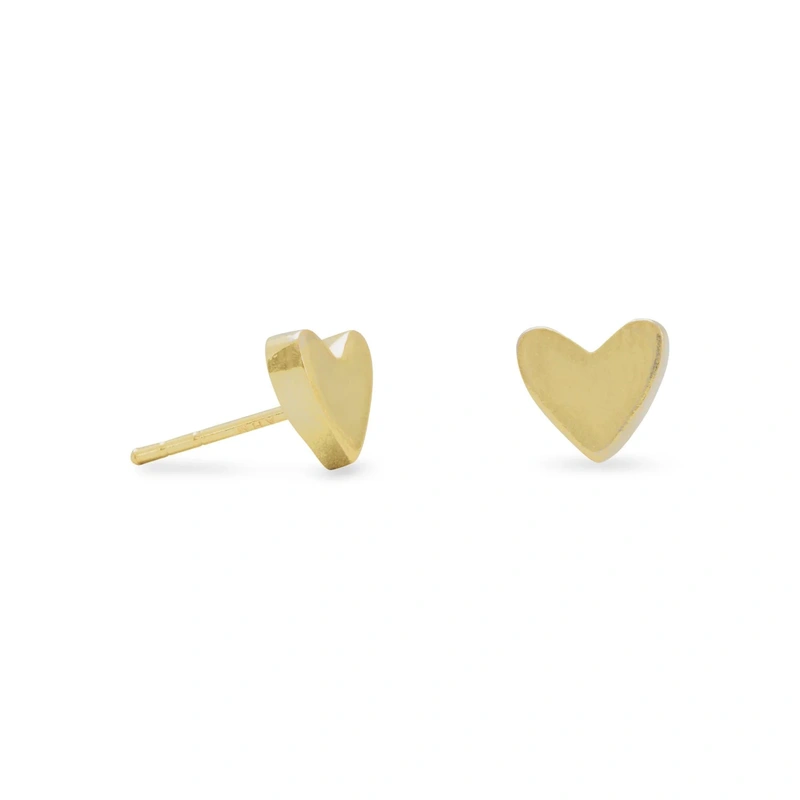 “Heart of Gold” Heart Stud Earrings