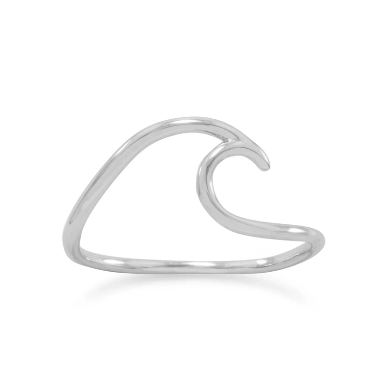 “Wave of Fresh Air” Rhodium Plated Wave Ring